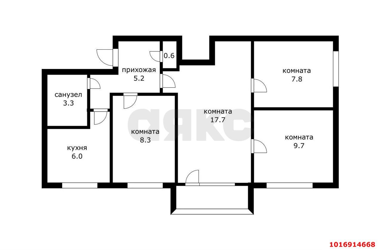 Фото №20: 4-комнатная квартира 60&nbsp;м², 3/5&nbsp;эт. - Краснодар, Прикубанский внутригородской округ, мкр. Фестивальный, ул. Гагарина, 79