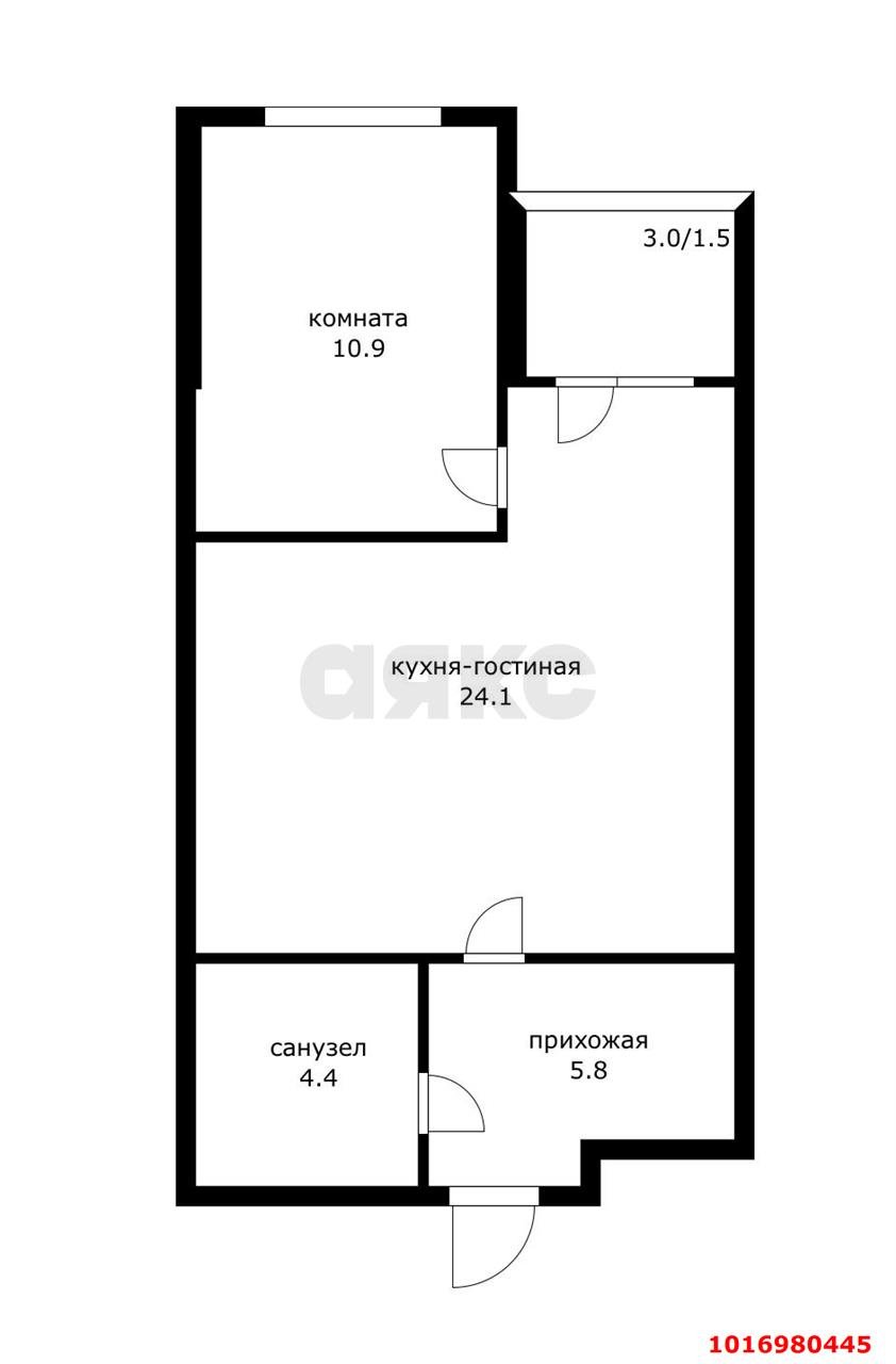 Фото №9: 1-комнатная квартира 50&nbsp;м², 5/8&nbsp;эт. - Краснодар, Карасунский внутригородской округ, ЖК Спортивный Парк, ж/р Новознаменский, ул. Войсковая, 4к12