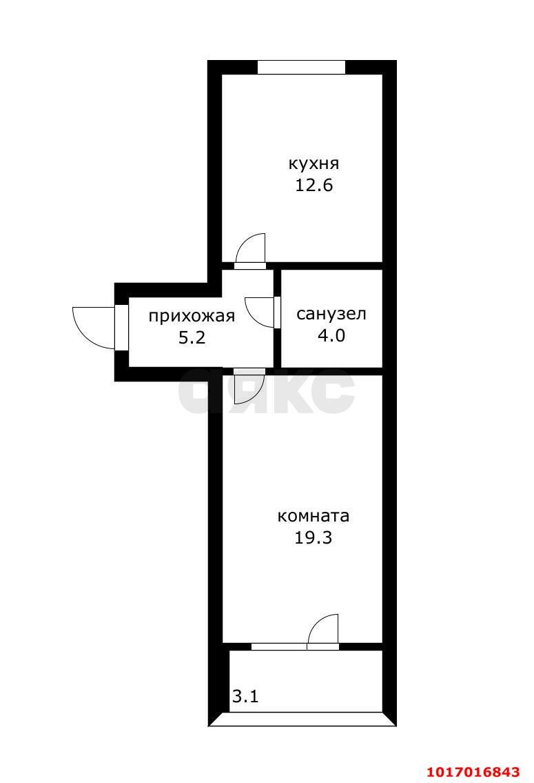Фото №13: 1-комнатная квартира 44&nbsp;м², 5/7&nbsp;эт. - Краснодар, Прикубанский внутригородской округ, мкр. Новый, ул. Апрельская, 5