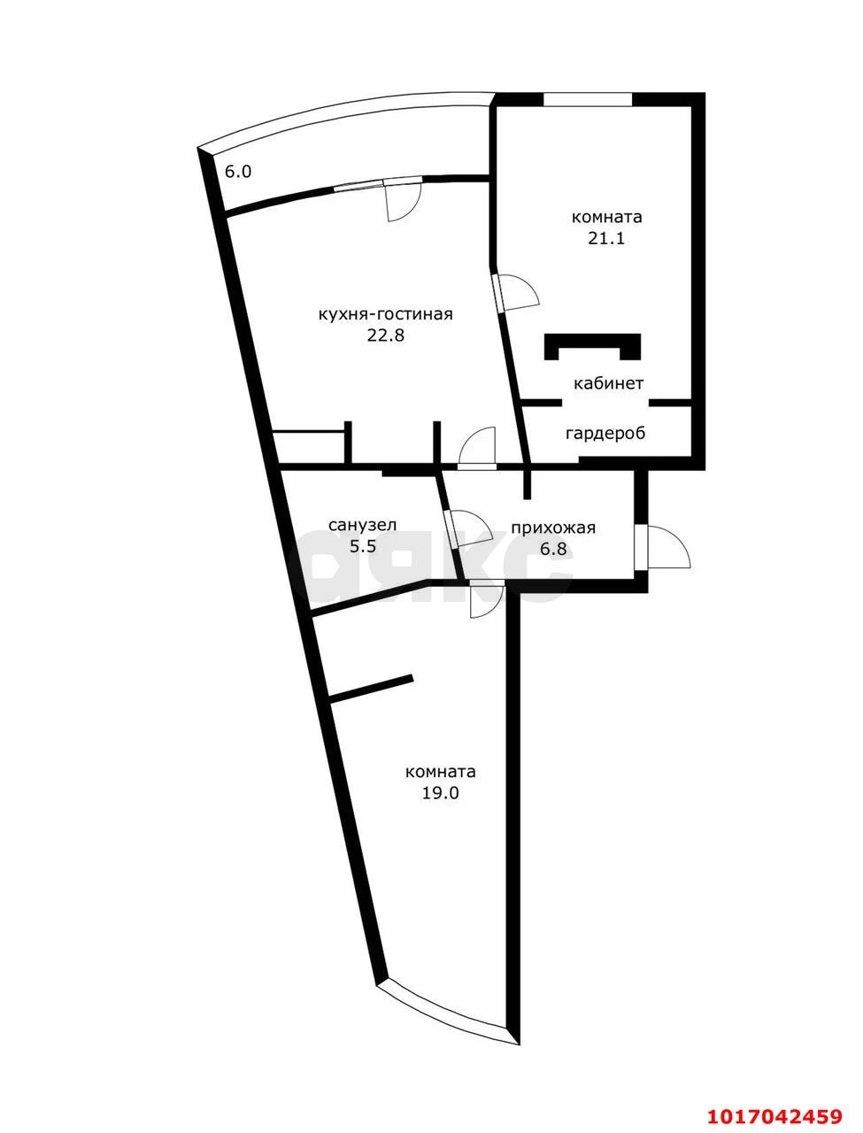 Фото №20: 2-комнатная квартира 85&nbsp;м², 15/20&nbsp;эт. - Краснодар, Карасунский внутригородской округ, мкр. Камвольно-суконный Комбинат, ул. Максима Горького, 34/1