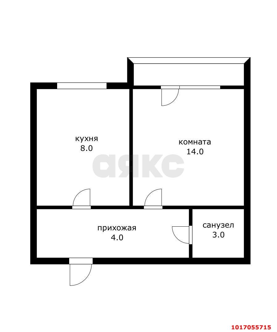 Фото №8: 1-комнатная квартира 29&nbsp;м², 3/3&nbsp;эт. - Яблоновский