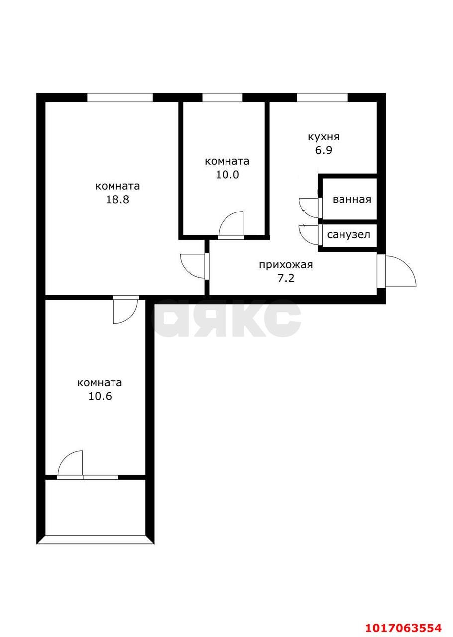Фото №17: 3-комнатная квартира 57&nbsp;м², 1/9&nbsp;эт. - Краснодар, Карасунский внутригородской округ, мкр. Гидростроителей, ул. имени Игнатова, 41