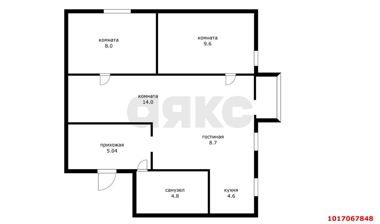 Фото №7: 3-комнатная квартира 59&nbsp;м², 4/5&nbsp;эт. - Краснодар, Прикубанский внутригородской округ, мкр. Фестивальный, ул. Гагарина, 71