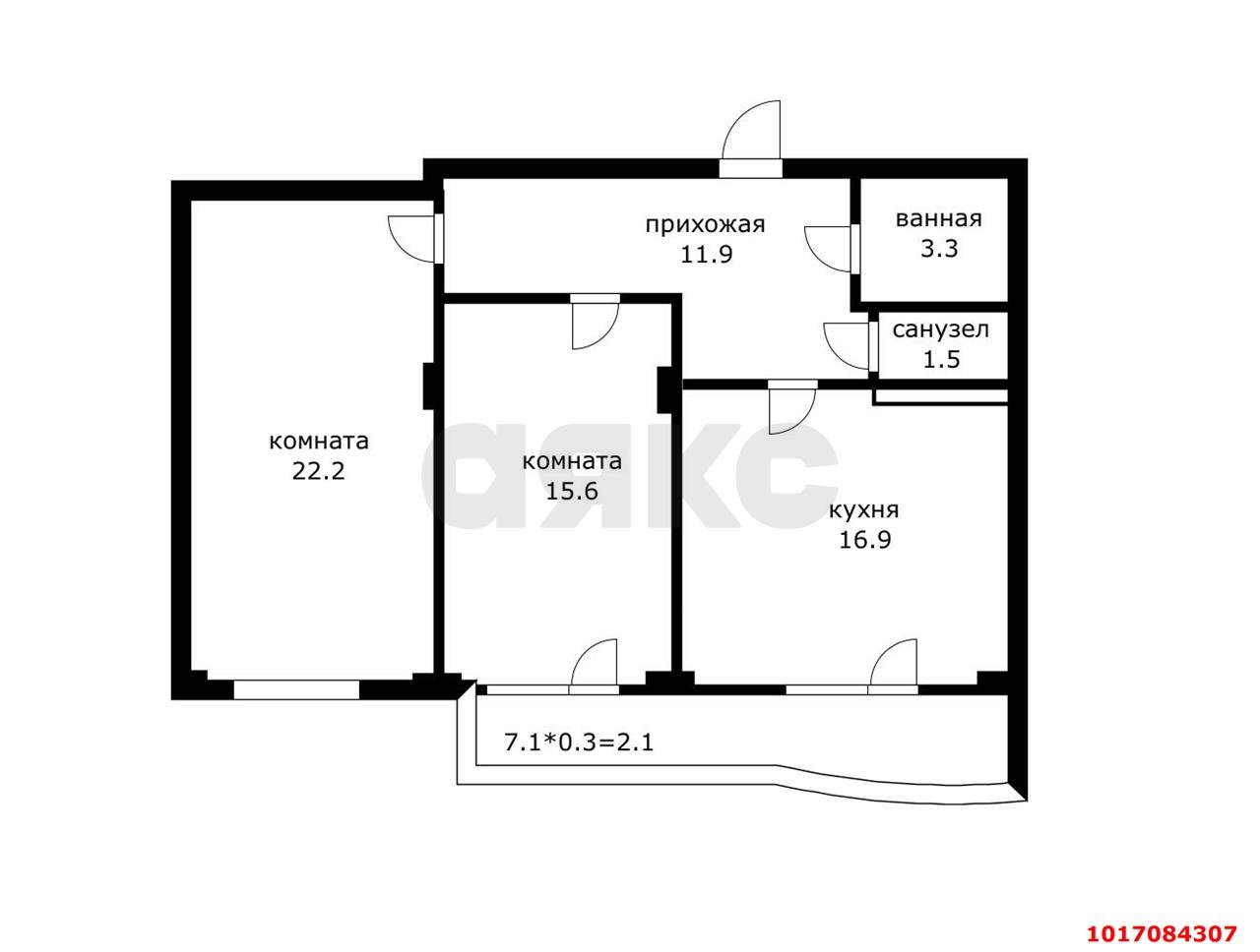 Фото №11: 2-комнатная квартира 80&nbsp;м², 3/6&nbsp;эт. - Краснодар, Карасунский внутригородской округ, ж/м Пашковский, ул. Фадеева, 212