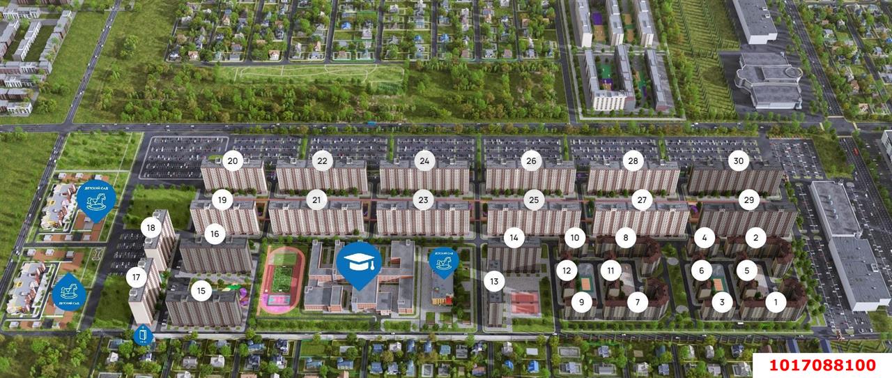 Фото №14: 1-комнатная квартира 43&nbsp;м², 9/16&nbsp;эт. - Краснодар, Прикубанский внутригородской округ, мкр. жилой комплекс Дыхание, ул. Лётчика Позднякова, 2к12
