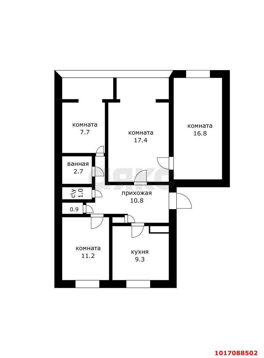 Фото №10: 4-комнатная квартира 83&nbsp;м², 3/4&nbsp;эт. - Краснодар, Прикубанский внутригородской округ, Калинино, мкр. Завод Радиоизмерительных Приборов, ул. Тепличная, 52