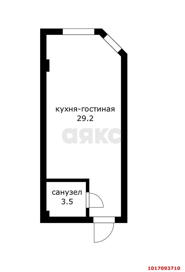 Фото №11: 1-комнатная квартира 29&nbsp;м², 1/4&nbsp;эт. - Яблоновский, пер. 2-й Первомайский, 17/1
