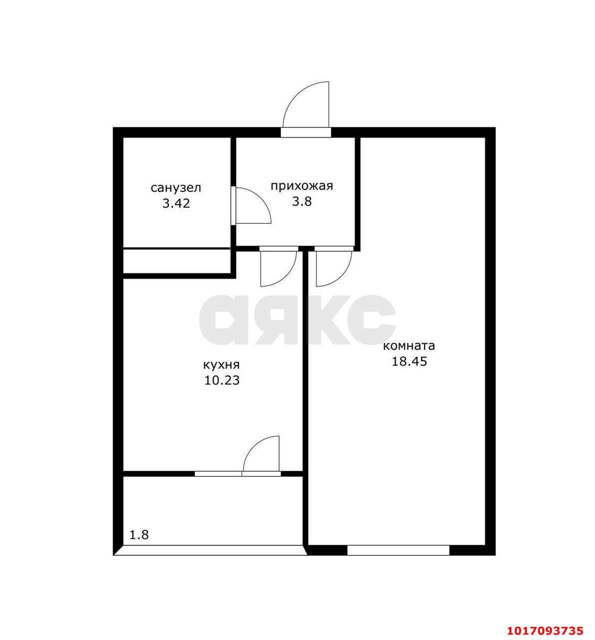 Фото №4: 1-комнатная квартира 40&nbsp;м², 6/24&nbsp;эт. - Краснодар, Прикубанский внутригородской округ, мкр. Славянский, ул. Заполярная