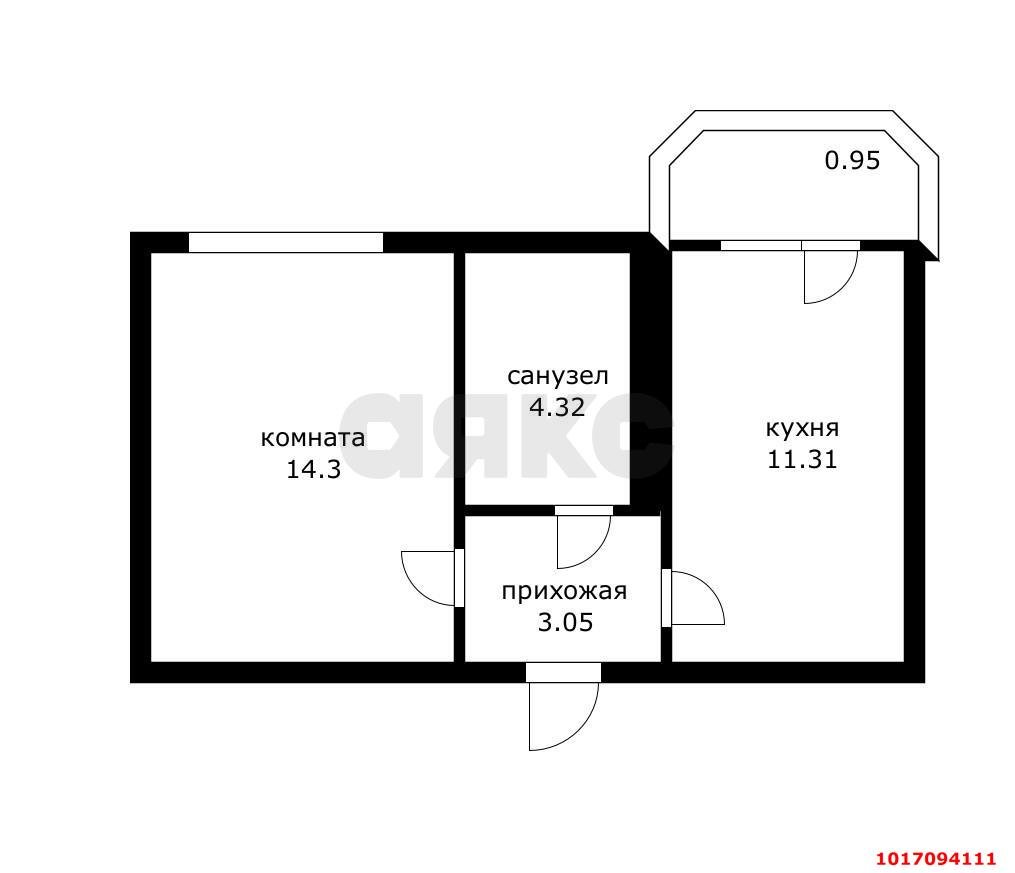 Фото №5: 1-комнатная квартира 33&nbsp;м², 1/3&nbsp;эт. - Краснодар, Прикубанский внутригородской округ, снт Садовод, ул. Апельсиновая, 125