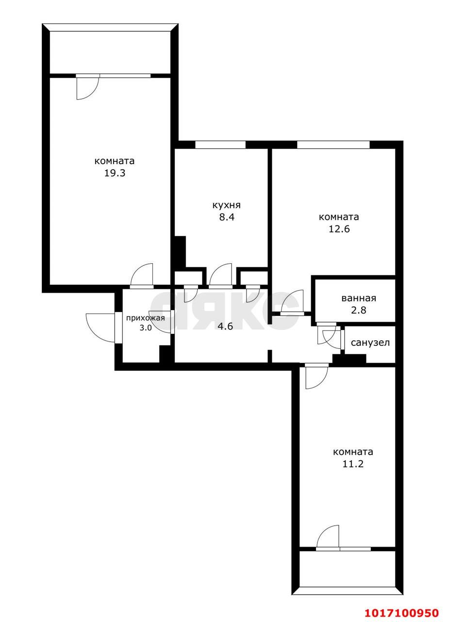 Фото №13: 3-комнатная квартира 65&nbsp;м², 3/9&nbsp;эт. - Краснодар, Карасунский внутригородской округ, мкр. Гидростроителей, ул. имени Игнатова, 43