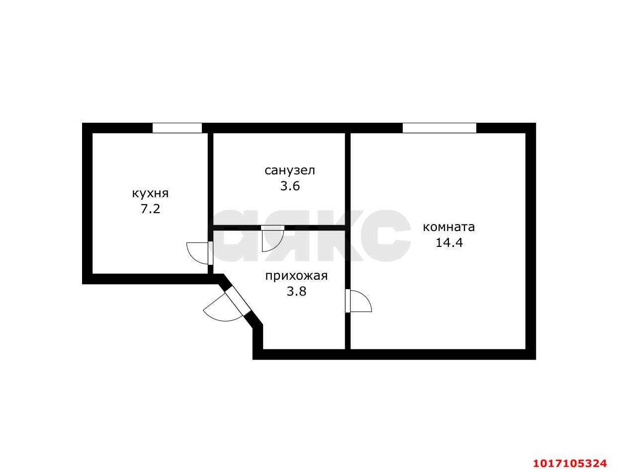 Фото №5: 1-комнатная квартира 29&nbsp;м², 3/5&nbsp;эт. - Краснодар, Центральный внутригородской округ, мкр. Центральный, ул. Костылева, 48