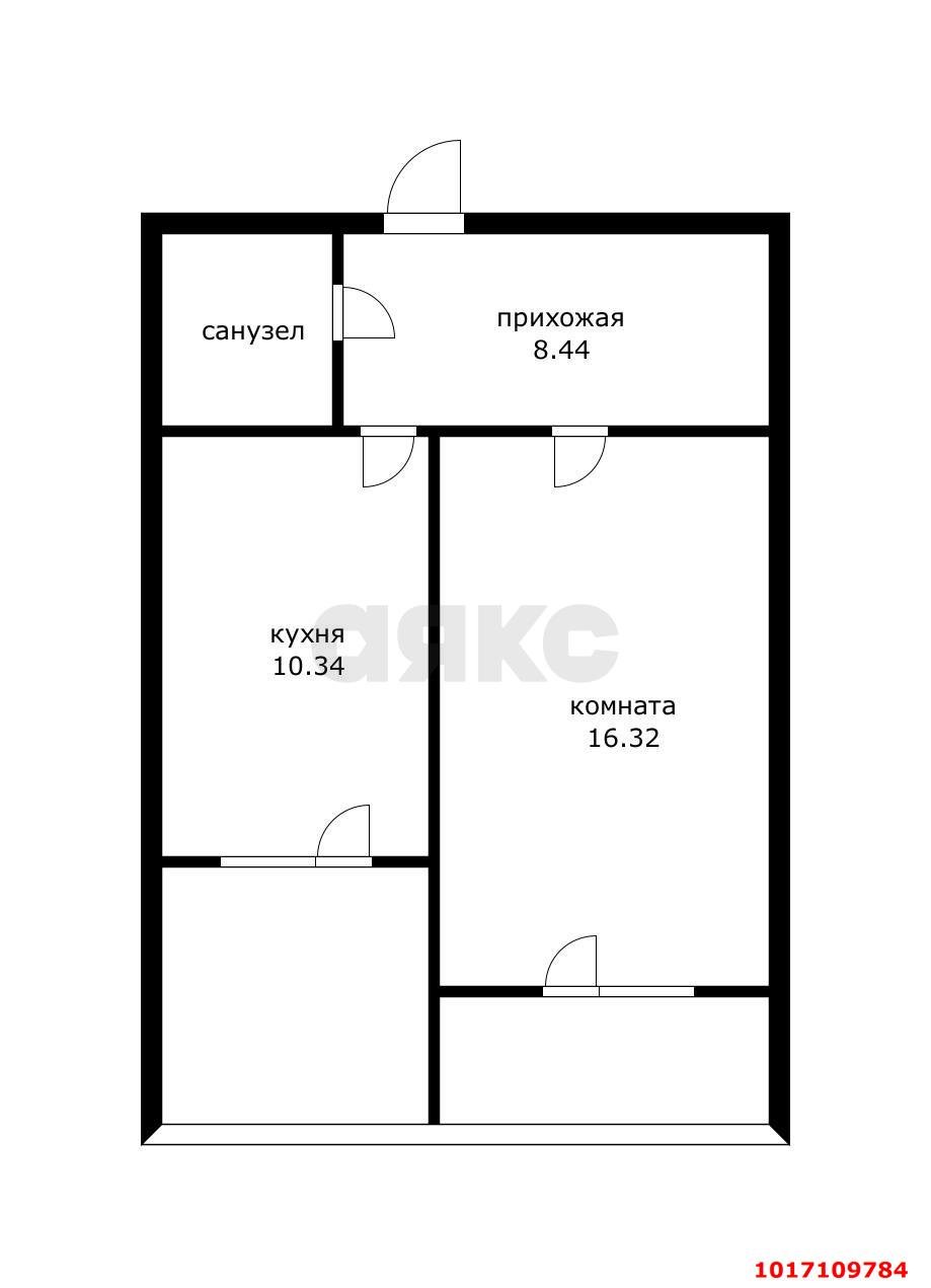 Фото №10: 1-комнатная квартира 45&nbsp;м², 2/11&nbsp;эт. - Краснодар, Западный внутригородской округ, мкр. Юбилейный, пр-кт Чекистов, 33к3