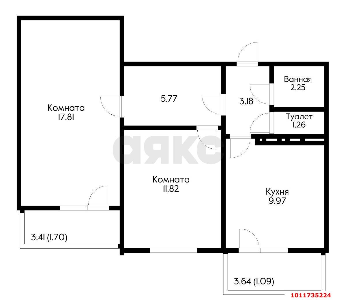 Фото №17: 2-комнатная квартира 60 м² - Краснодар, Молодёжный, ул. Зеленоградская, 34