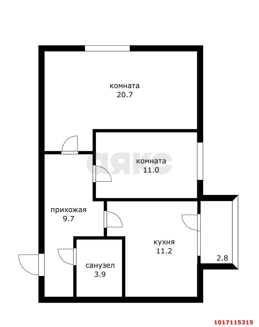 Фото №16: 2-комнатная квартира 60&nbsp;м², 1/6&nbsp;эт. - Краснодар, Центральный внутригородской округ, мкр. Табачная Фабрика, ул. Серова, 50