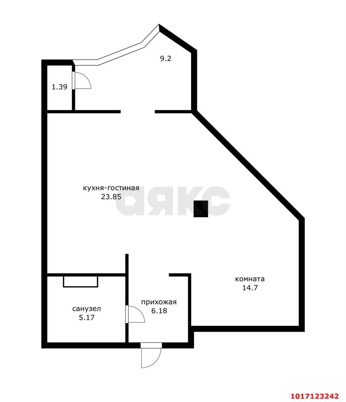 Фото №6: 1-комнатная квартира 59&nbsp;м², 14/15&nbsp;эт. - Краснодар, Прикубанский внутригородской округ, Завод Измерительных Приборов, мкр. ЖК Девелопмент Плаза, ул. имени 40-летия Победы, 33Г
