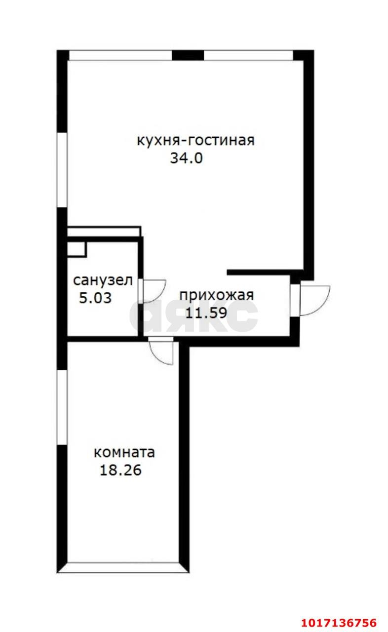 Фото №12: 2-комнатная квартира 62&nbsp;м², 21/22&nbsp;эт. - Краснодар, Центральный внутригородской округ, мкр. Черёмушки, ул. Обрывная, 132/1к7