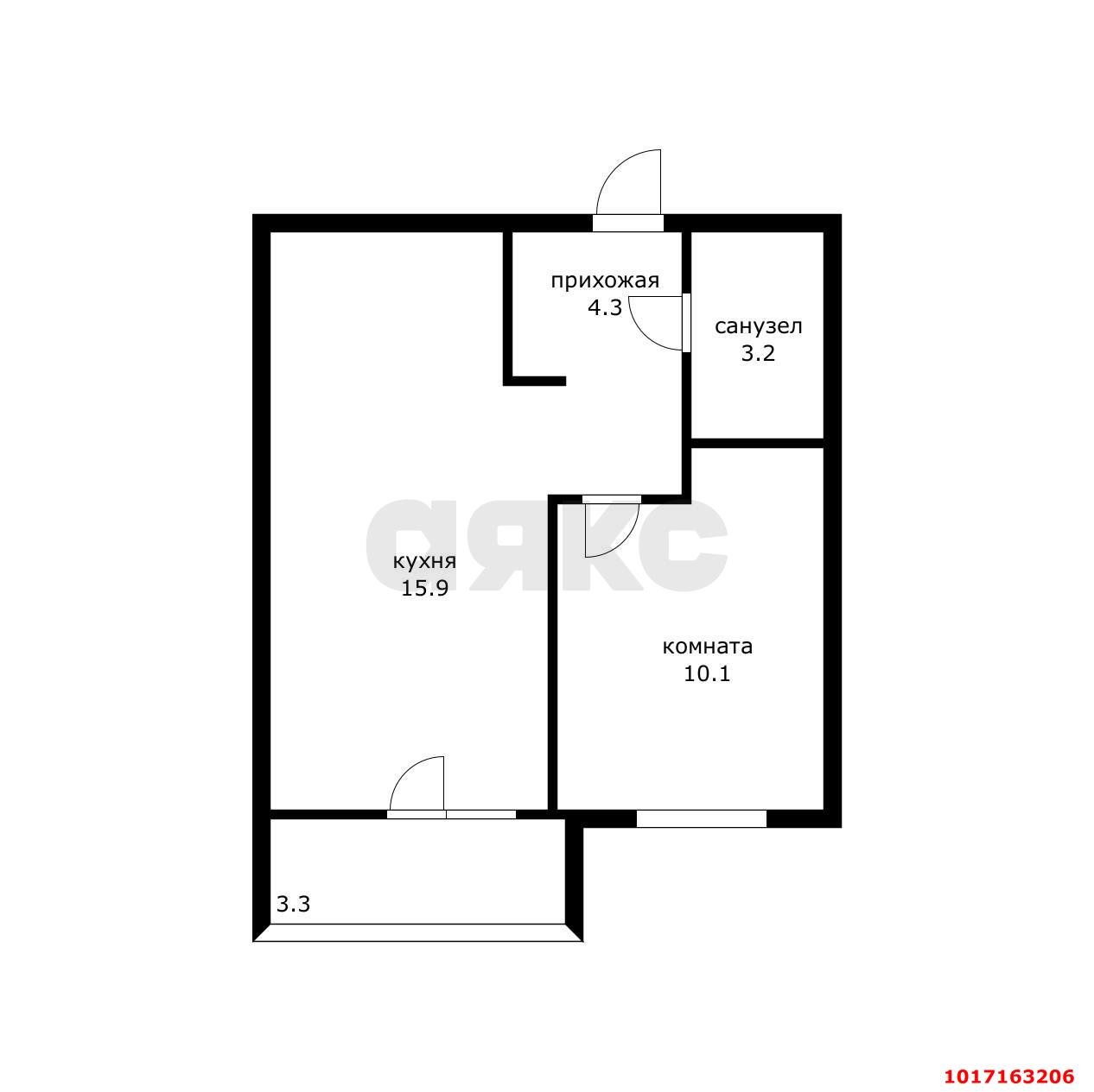 Фото №11: 1-комнатная квартира 33&nbsp;м², 3/5&nbsp;эт. - Новая Адыгея, мкр. ЖК Дарград, ул. Тургеневское шоссе, 33/3к19