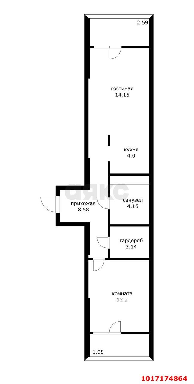 Фото №5: 2-комнатная квартира 50&nbsp;м², 2/16&nbsp;эт. - Сочи, Хостинский, жилой комплекс Кислород, мкр. Бытха, ул. Ясногорская, 16/2к10