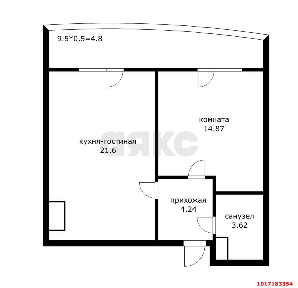 Фото №5: 1-комнатная квартира 44&nbsp;м², 22/24&nbsp;эт. - Краснодар, Прикубанский внутригородской округ, Прикубанский внутригородской округ, ЖК Лучший, ЖК Лучший, имени Петра Метальникова, мкр. имени Петра Метальникова, ул. Петра Метальникова, 36