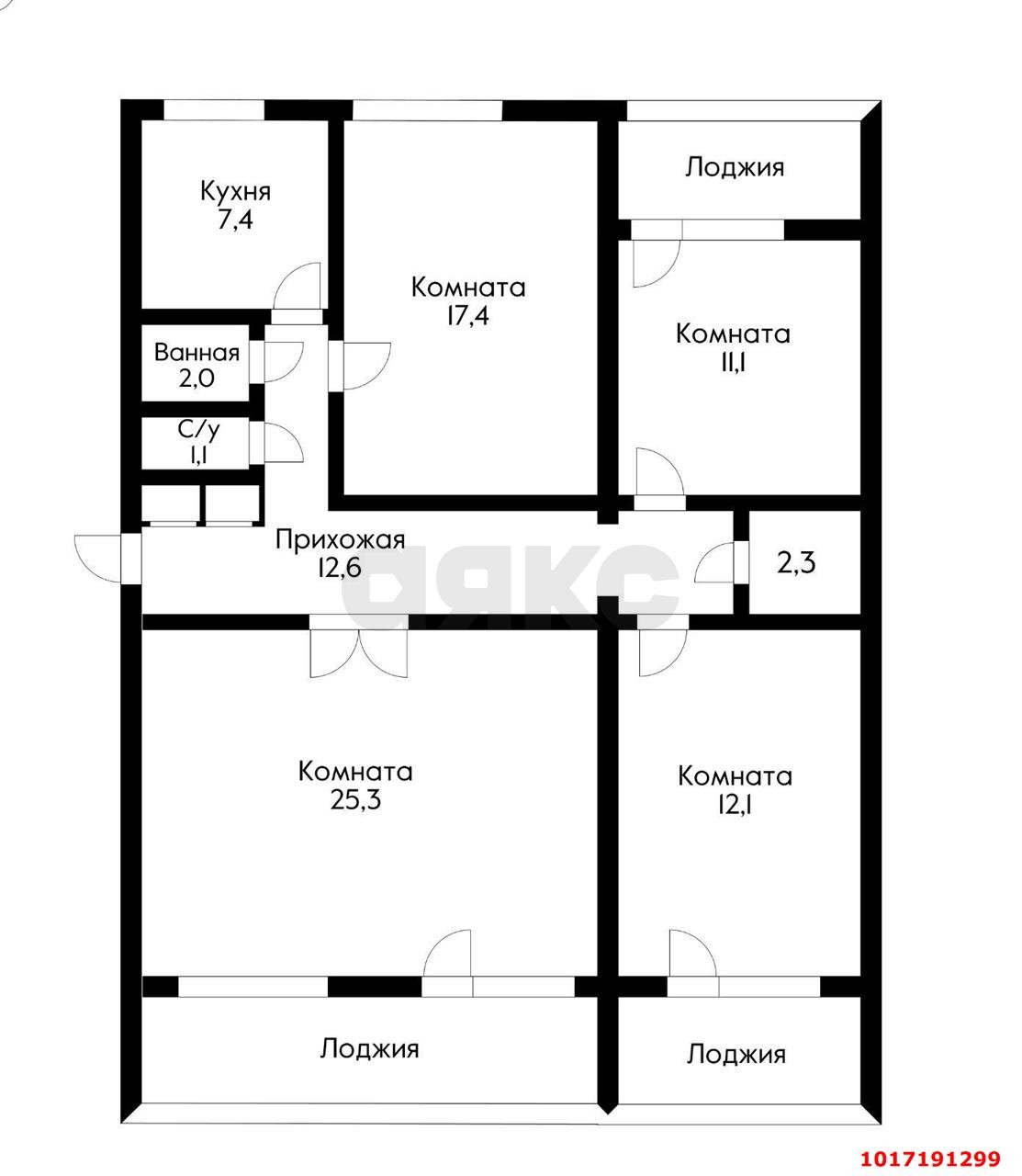 Фото №5: 4-комнатная квартира 112&nbsp;м², 5/9&nbsp;эт. - Краснодар, Центральный внутригородской округ, мкр. Табачная Фабрика, ул. Московская, 2к1