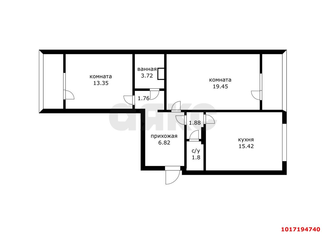 Фото №10: 2-комнатная квартира 70&nbsp;м², 4/16&nbsp;эт. - Краснодар, Прикубанский внутригородской округ, мкр. Микрохирургии глаза, ул. Академика Лукьяненко, 30