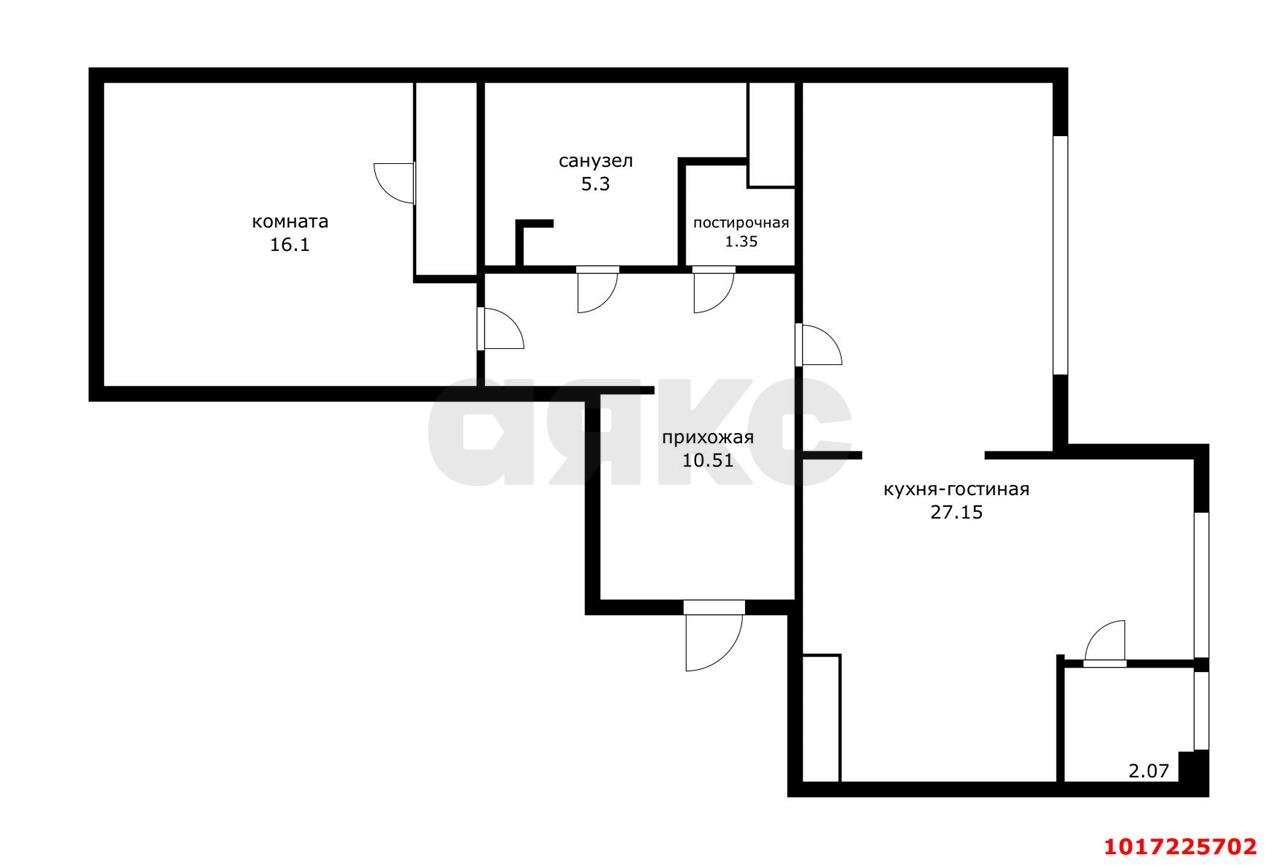 Фото №2: 2-комнатная квартира 60&nbsp;м², 17/24&nbsp;эт. - Краснодар, Прикубанский внутригородской округ, Круглик, жилой комплекс Сердце, мкр. Школьный, ул. Школьная, 1