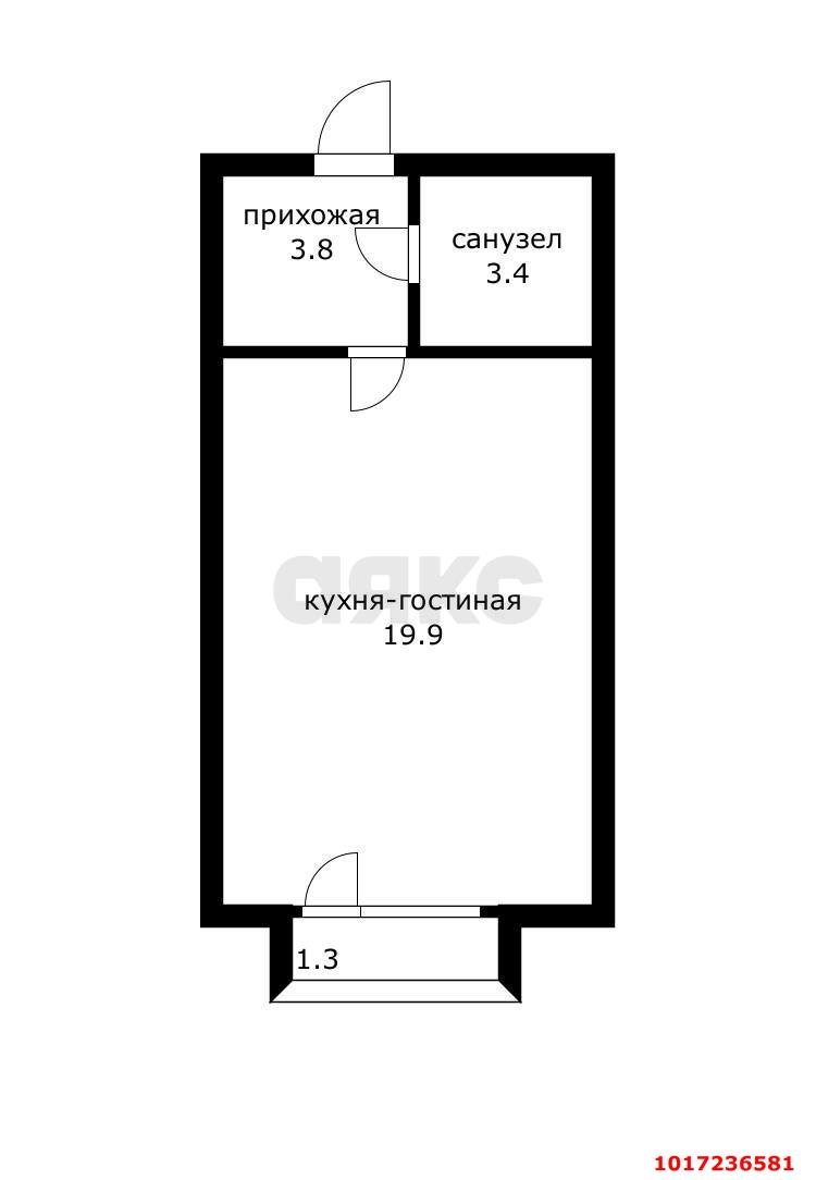Фото №10: Студия 27&nbsp;м², 1/4&nbsp;эт. - Знаменский, мкр. Карасунский внутригородской округ, ул. Берёзовая, 1