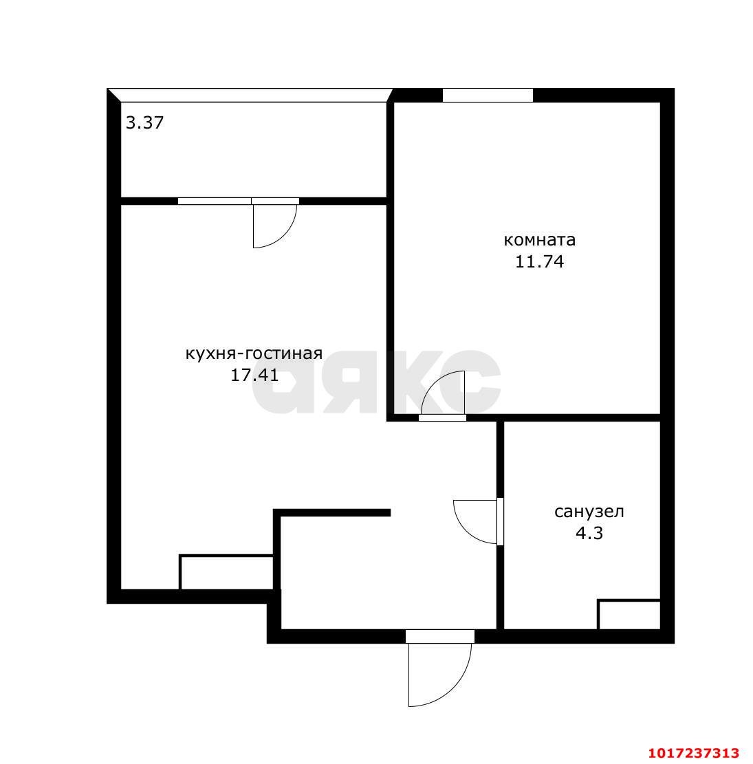 Фото №14: 1-комнатная квартира 32&nbsp;м², 19/23&nbsp;эт. - Краснодар, Центральный внутригородской округ, Табачная Фабрика, мкр. ЖК Все Свои Вип, ул. Колхозная, 5/2