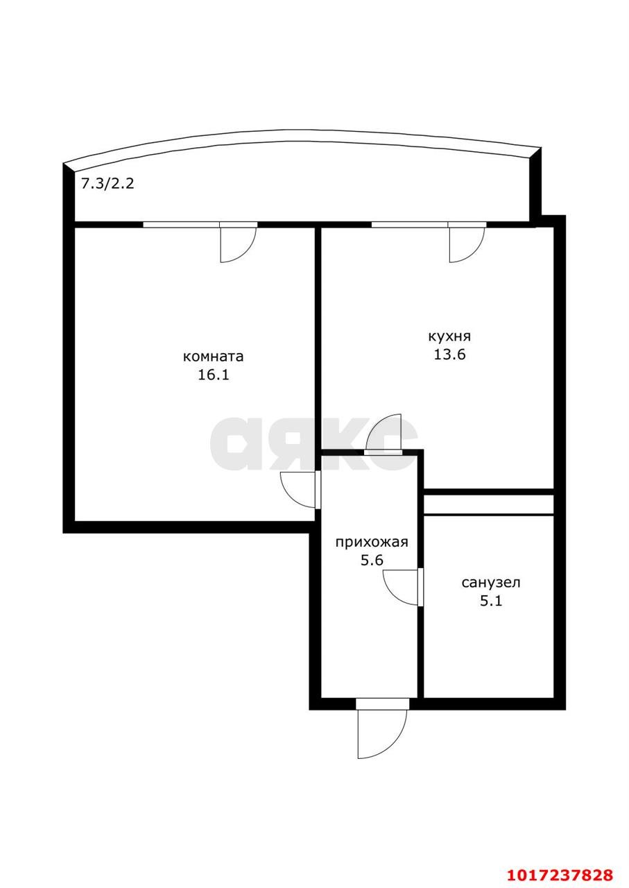 Фото №16: 1-комнатная квартира 48&nbsp;м², 3/24&nbsp;эт. - Краснодар, Центральный внутригородской округ, мкр. Черёмушки, ул. Обрывная, 22/1