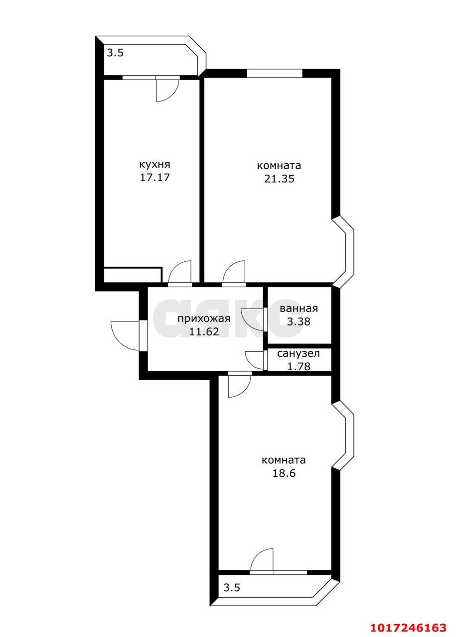 Фото №22: 2-комнатная квартира 73&nbsp;м², 16/18&nbsp;эт. - Краснодар, Прикубанский внутригородской округ, Школьный, Круглик, жилой комплекс Ежи, мкр. Табачная Фабрика, ул. Табачная, 1/1к2