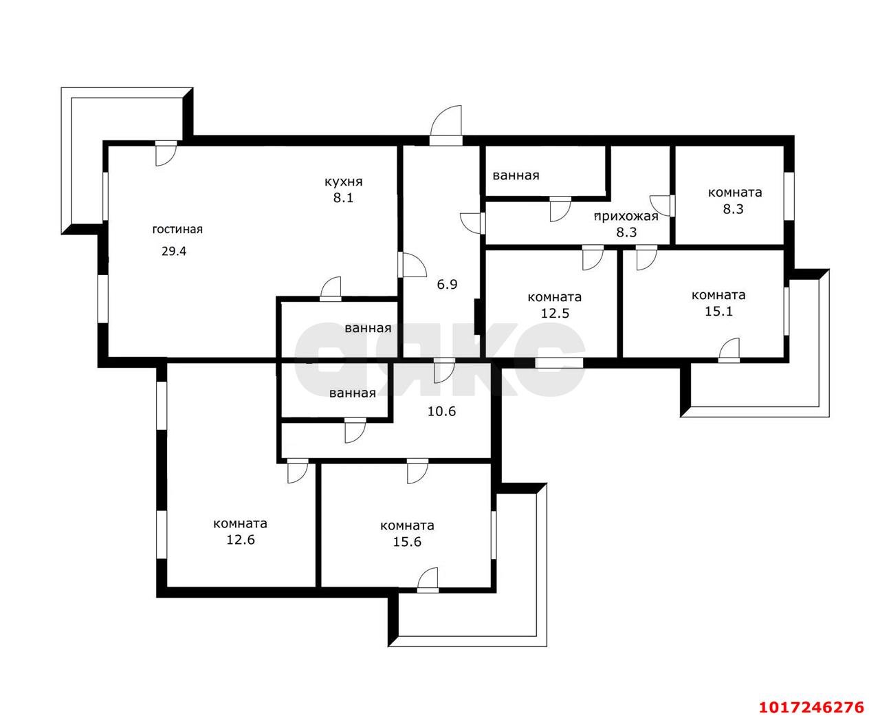Фото №25: 5+-комнатная квартира 162&nbsp;м², 7/14&nbsp;эт. - Краснодар, Западный внутригородской округ, мкр. Центральный, ул. имени Пушкина, 5