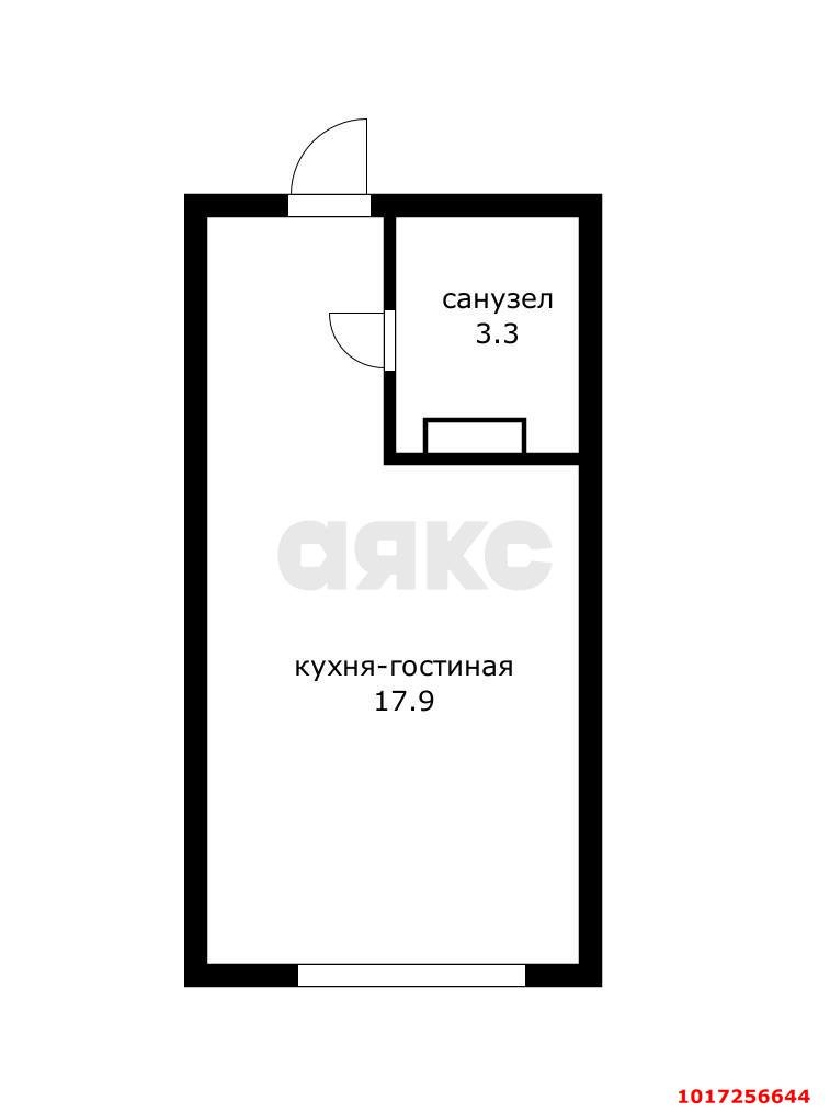 Фото №6: Студия 21&nbsp;м², 3/16&nbsp;эт. - Краснодар, Прикубанский внутригородской округ, мкр. Догма Парк, ул. Марины Цветаевой, 2к2