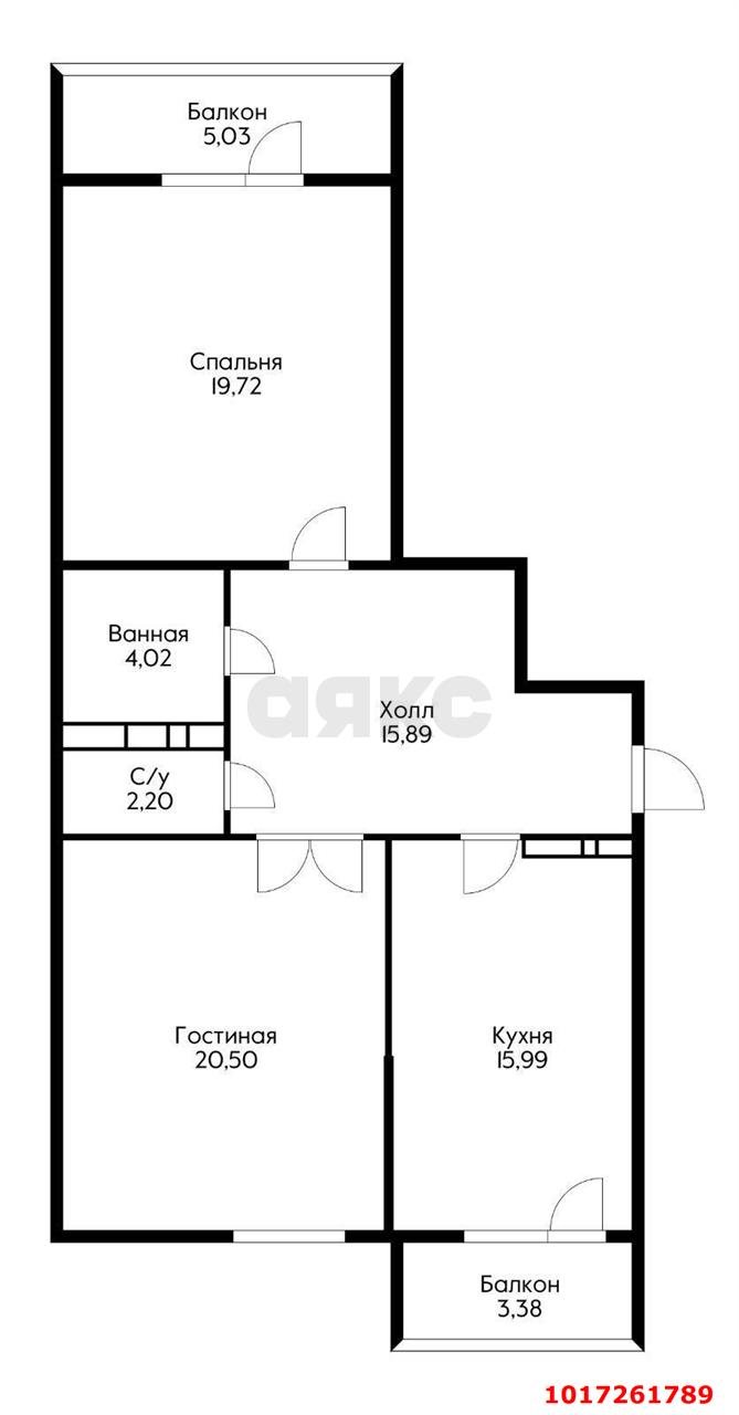 Фото №3: 2-комнатная квартира 80&nbsp;м², 18/22&nbsp;эт. - Краснодар, Карасунский внутригородской округ, Хлопчато-бумажный Комбинат, мкр. ЖК Альфа, ул. Уральская, 100