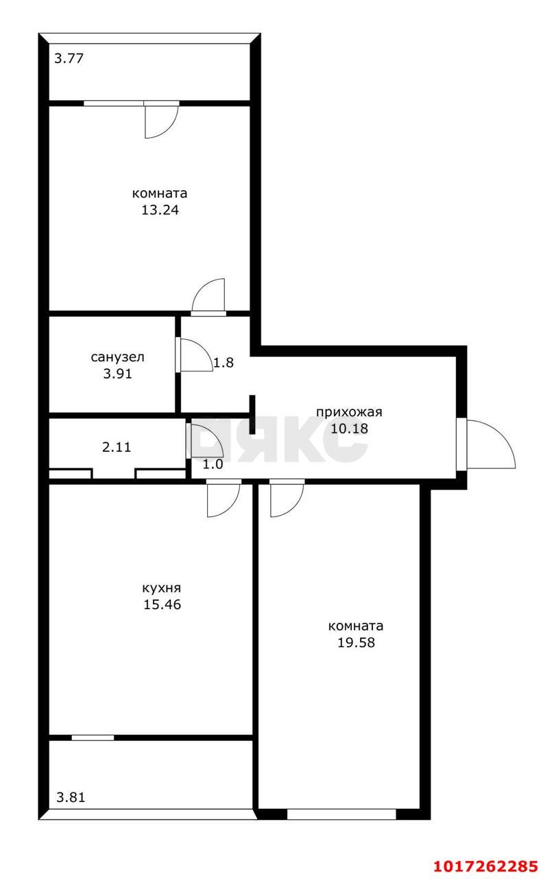 Фото №7: 2-комнатная квартира 75&nbsp;м², 7/14&nbsp;эт. - Краснодар, Западный внутригородской округ, мкр. Юбилейный, пр-кт Чекистов, 40