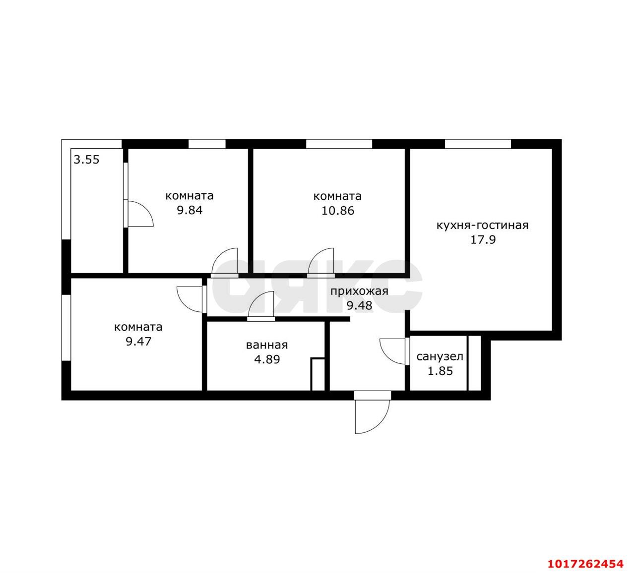 Фото №3: 3-комнатная квартира 71&nbsp;м², 12/18&nbsp;эт. - Краснодар, Карасунский внутригородской округ, Хлопчато-бумажный Комбинат, мкр. жилой квартал Патрики