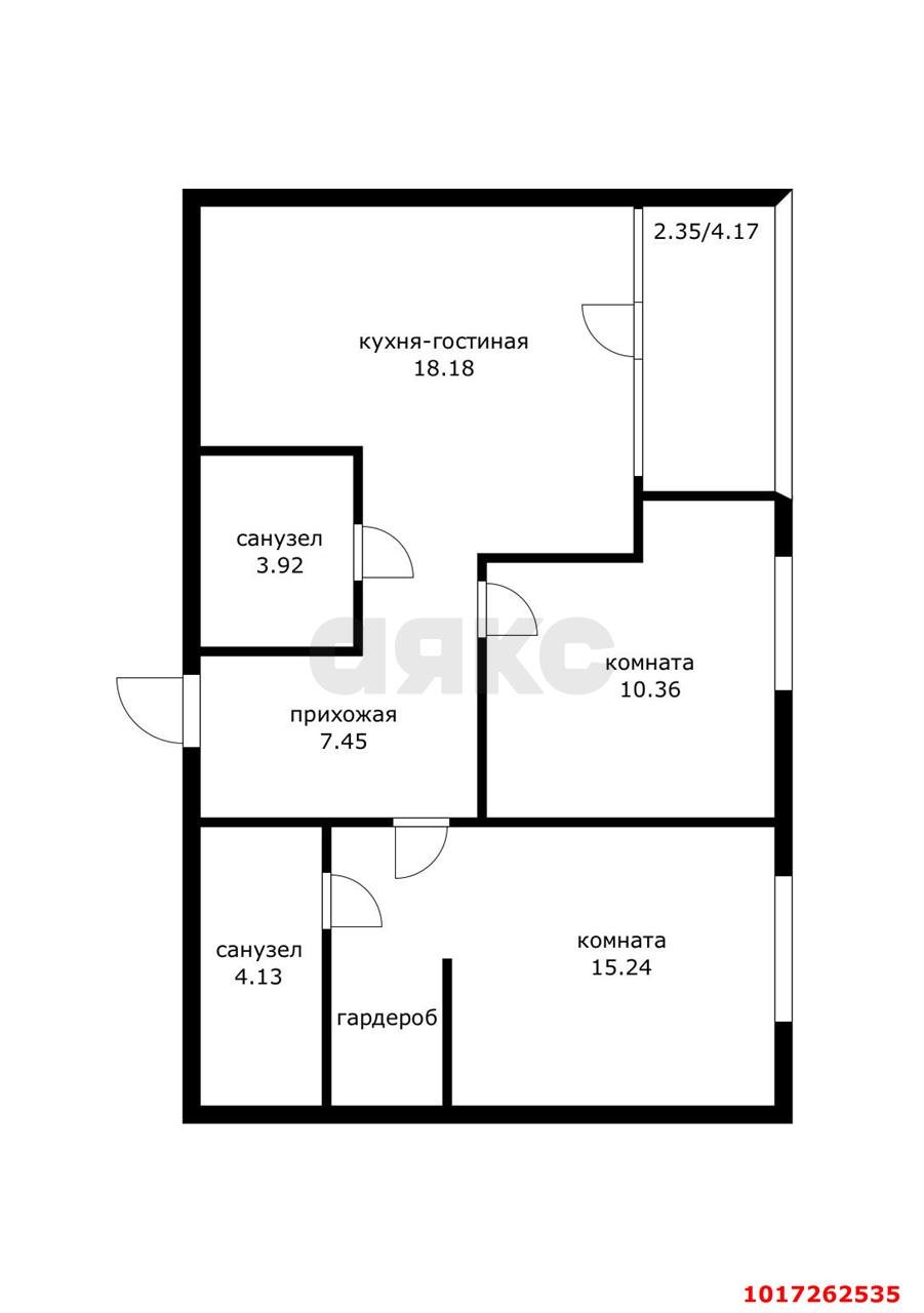 Фото №3: 2-комнатная квартира 65&nbsp;м², 11/16&nbsp;эт. - Краснодар, Карасунский внутригородской округ, Хлопчато-бумажный Комбинат, мкр. жилой квартал Патрики