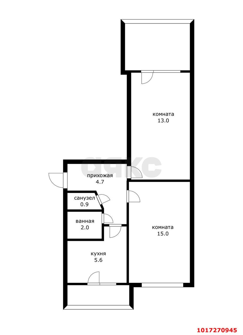 Фото №8: 2-комнатная квартира 45&nbsp;м², 4/5&nbsp;эт. - Краснодар, Центральный внутригородской округ, мкр. Центральный, ул. Янковского, 155А