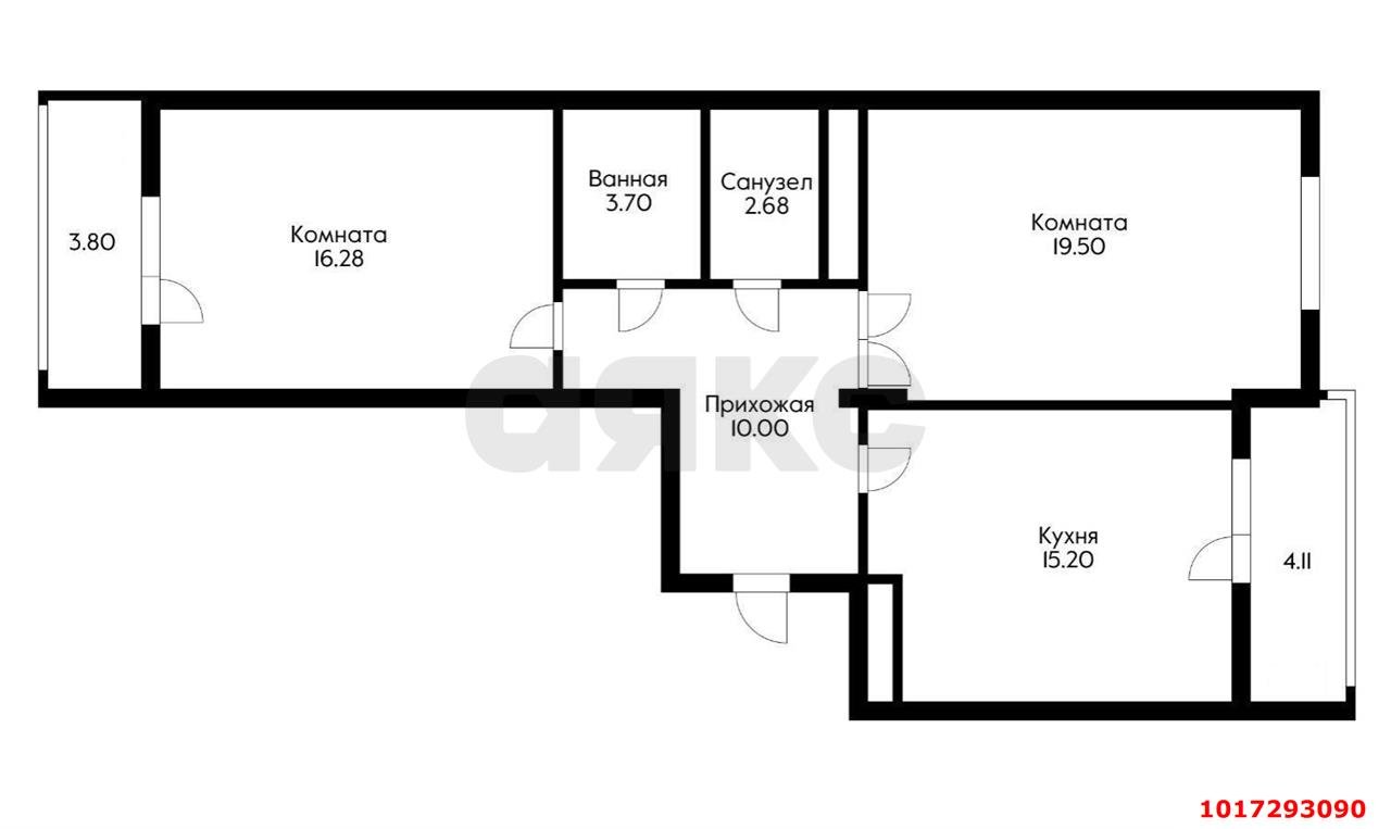 Фото №5: 2-комнатная квартира 70&nbsp;м², 16/22&nbsp;эт. - Краснодар, Западный внутригородской округ, мкр. ЖК Аврора, ул. имени Дзержинского, 95
