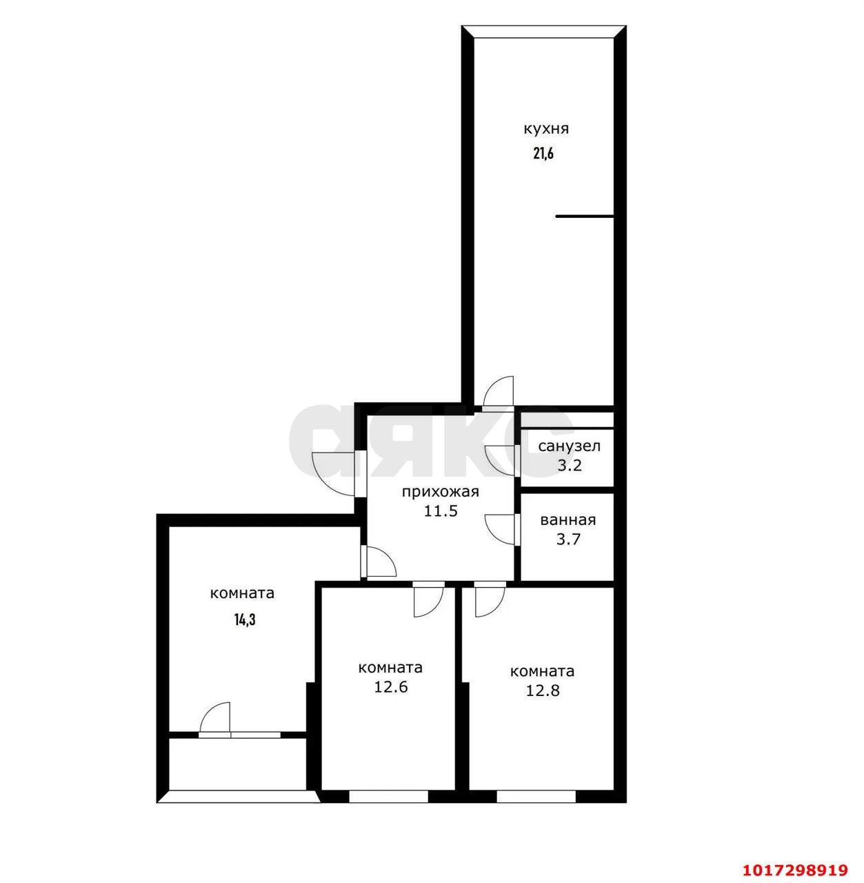 Фото №16: 3-комнатная квартира 75&nbsp;м², 4/24&nbsp;эт. - Краснодар, Прикубанский внутригородской округ, мкр. ЖК Улыбка, ул. имени Героя Георгия Бочарникова, 2