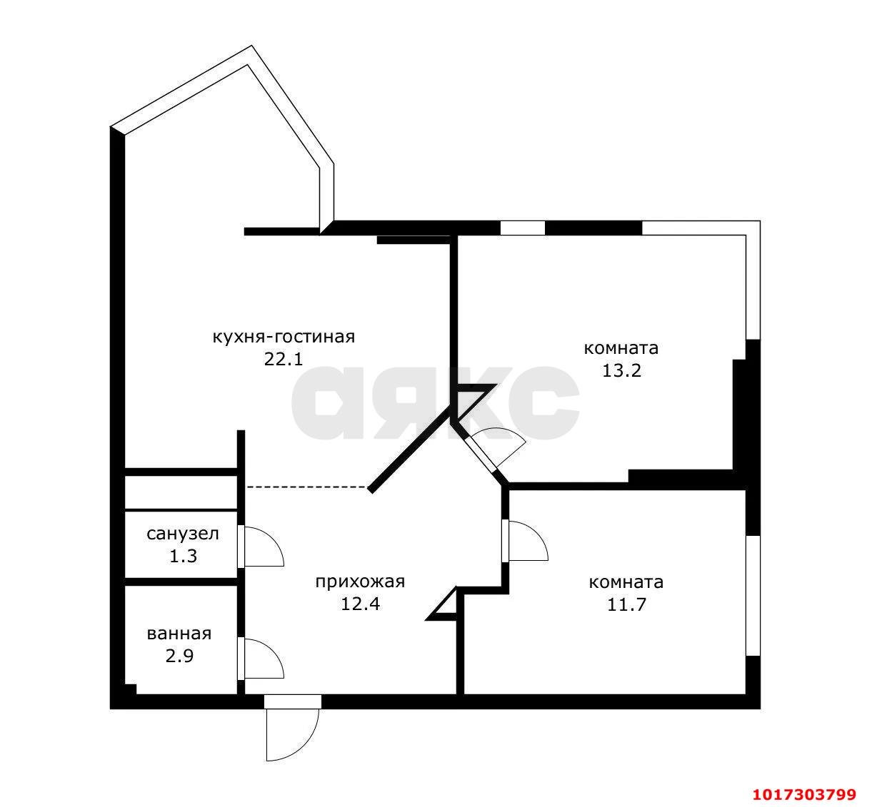 Фото №20: 2-комнатная квартира 70&nbsp;м², 6/22&nbsp;эт. - Краснодар, Прикубанский внутригородской округ, Фестивальный, Отделение № 1 совхоза Солнечный, мкр. ЖК Седьмой Континент, ул. Совхозная, 1к1