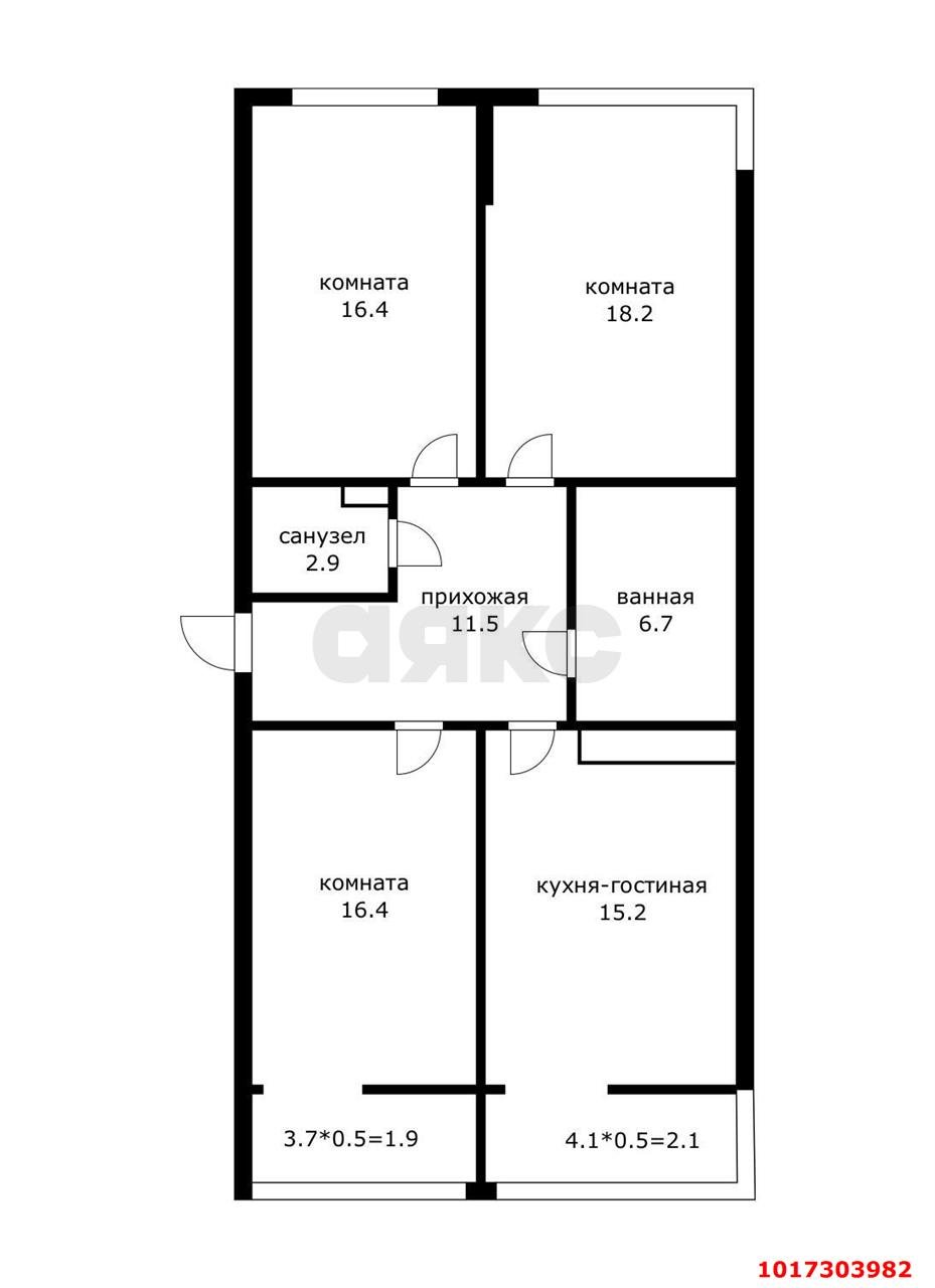 Фото №12: 3-комнатная квартира 93&nbsp;м², 11/24&nbsp;эт. - Краснодар, Центральный внутригородской округ, Табачная Фабрика, мкр. ЖК Все Свои Вип, ул. Колхозная, 5/2к4