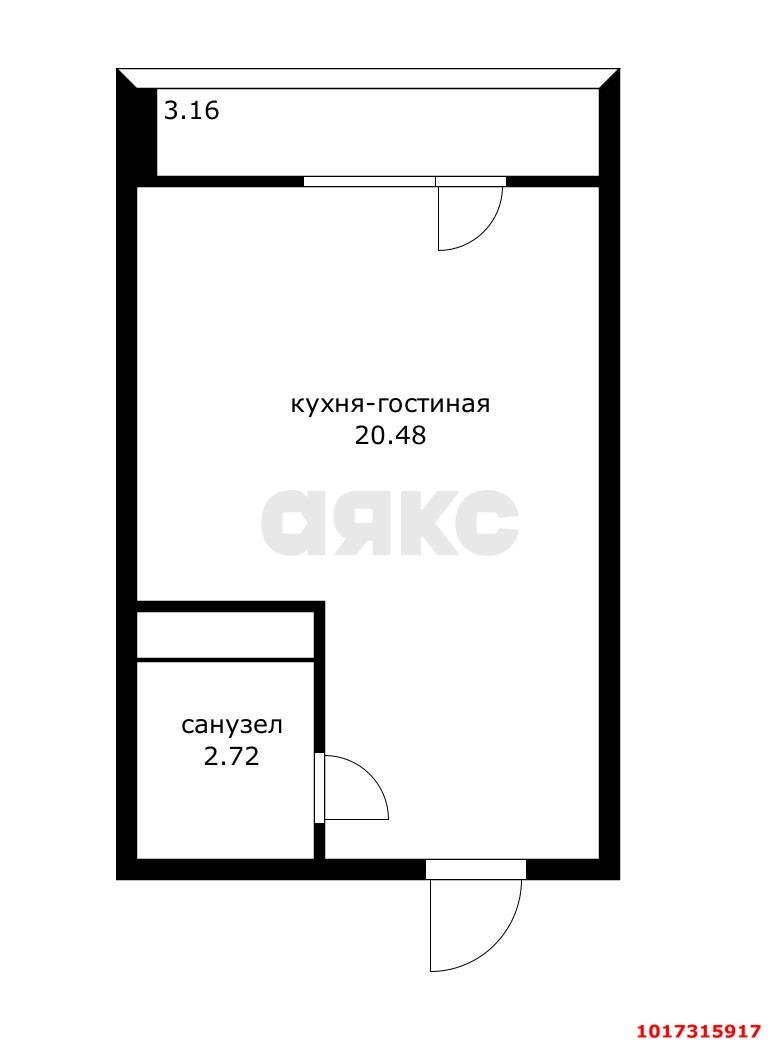 Фото №11: Студия 26&nbsp;м², 5/14&nbsp;эт. - Краснодар, Прикубанский внутригородской округ, мкр. Славянский, ул. Заполярная, 37к4