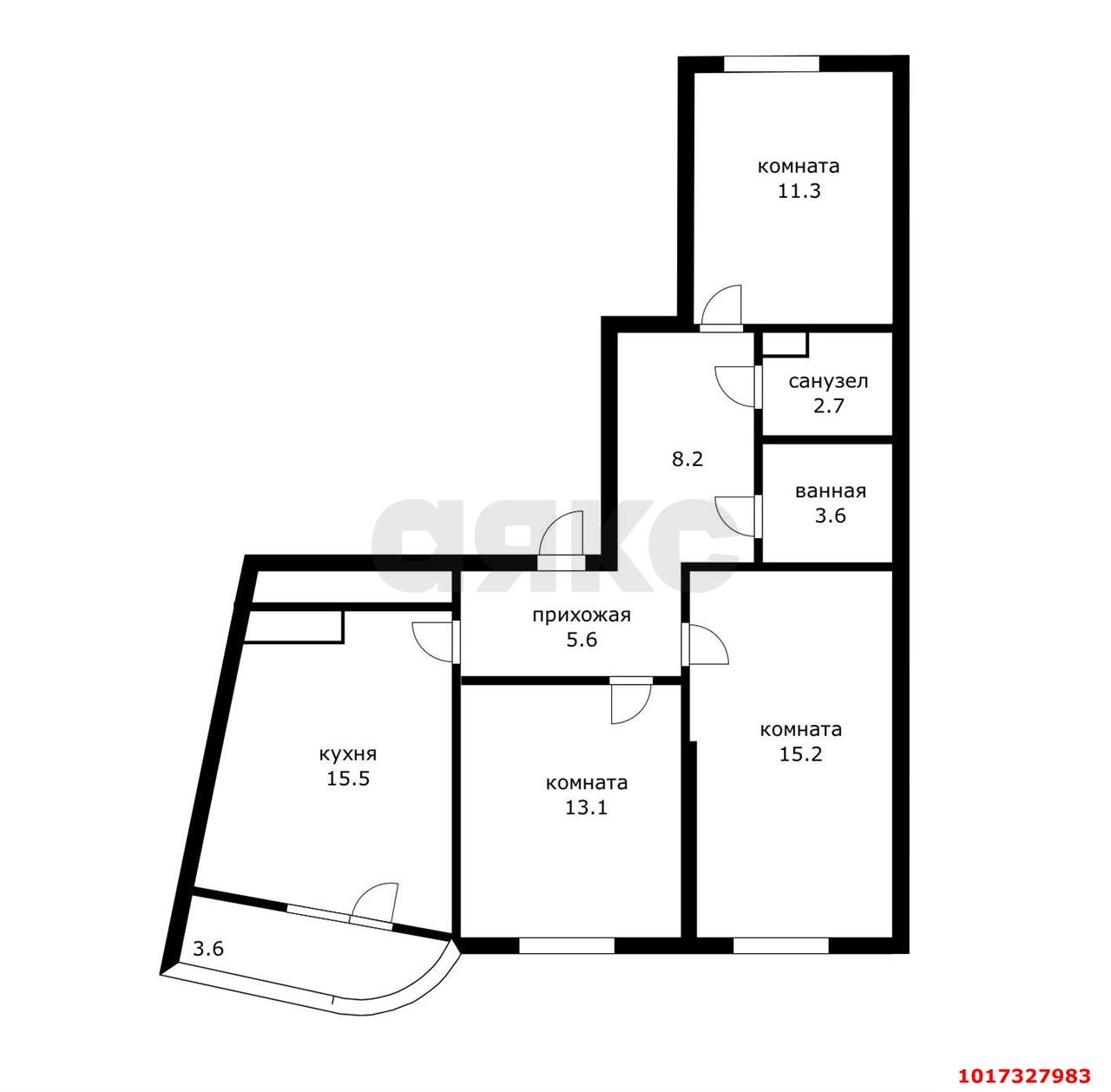 Фото №6: 3-комнатная квартира 83&nbsp;м², 3/24&nbsp;эт. - Краснодар, Центральный внутригородской округ, Черёмушки, мкр. ЖК Фонтаны, ул. Воронежская, 47/10
