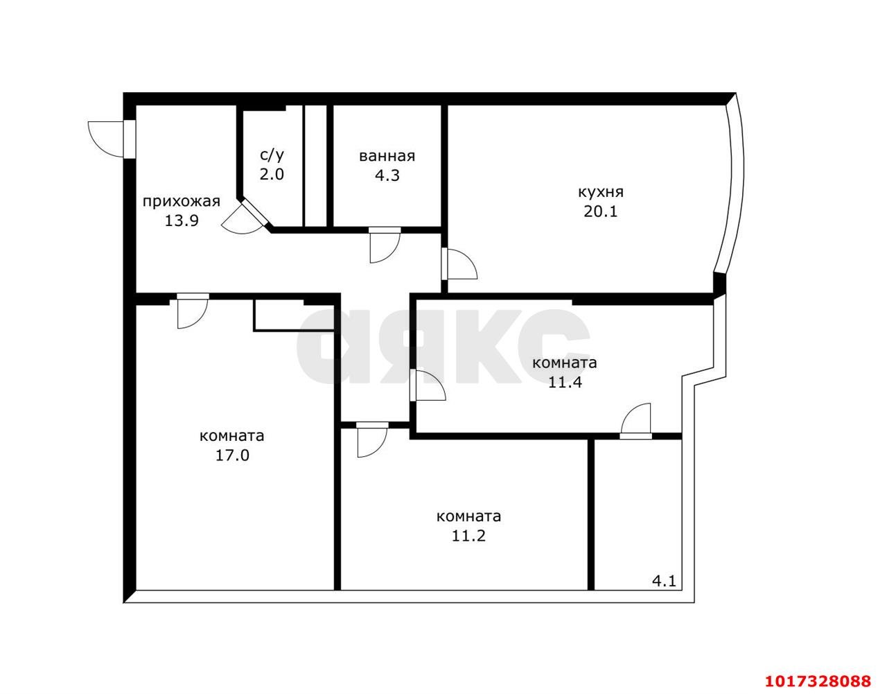 Фото №18: 3-комнатная квартира 84&nbsp;м², 14/18&nbsp;эт. - Краснодар, Прикубанский внутригородской округ, Фестивальный, ЖК Екатеринодар, мкр. Солнечный, ул. Архитектора Петина, 18/1