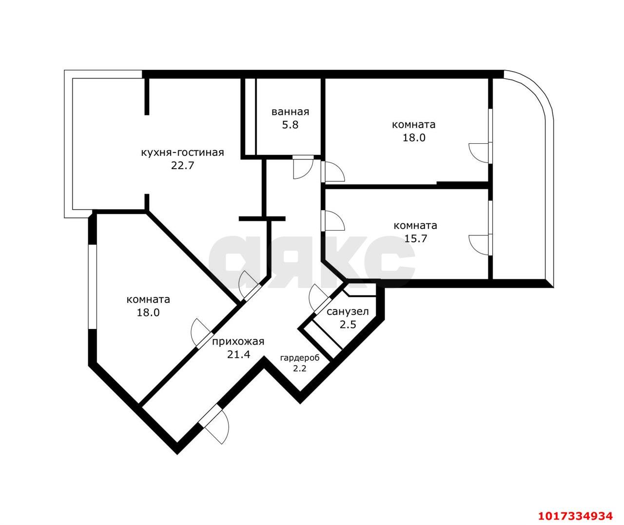 Фото №6: 3-комнатная квартира 120&nbsp;м², 17/26&nbsp;эт. - Краснодар, Западный внутригородской округ, ЖК Новый Город, мкр. Юбилейный, б-р Клары Лучко, 14к3
