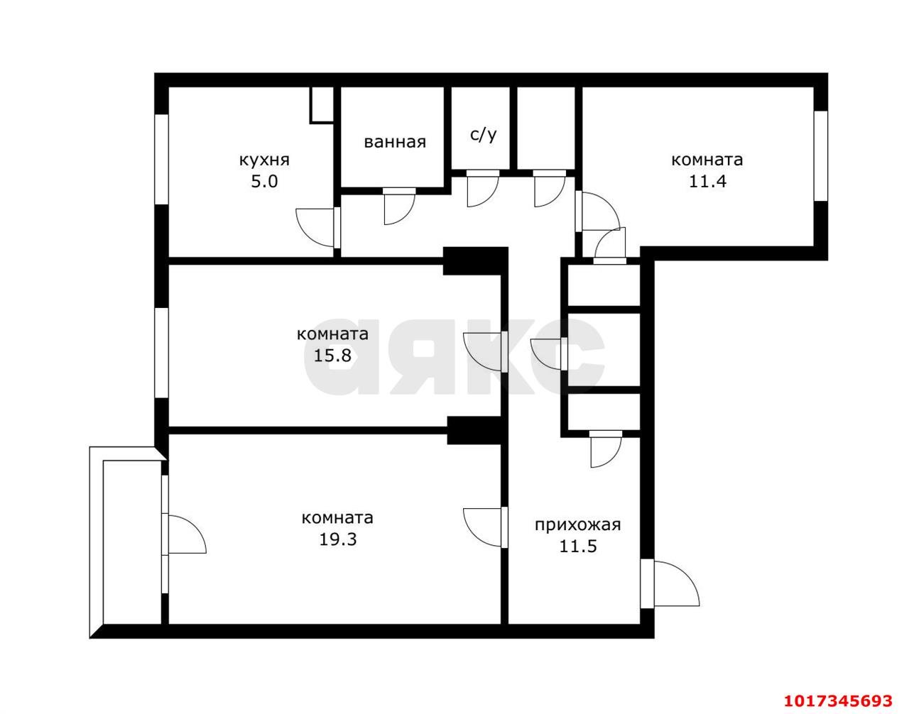 Фото №12: 3-комнатная квартира 79&nbsp;м², 4/4&nbsp;эт. - Краснодар, мкр. Центральный внутригородской округ, ул. Красная, 206
