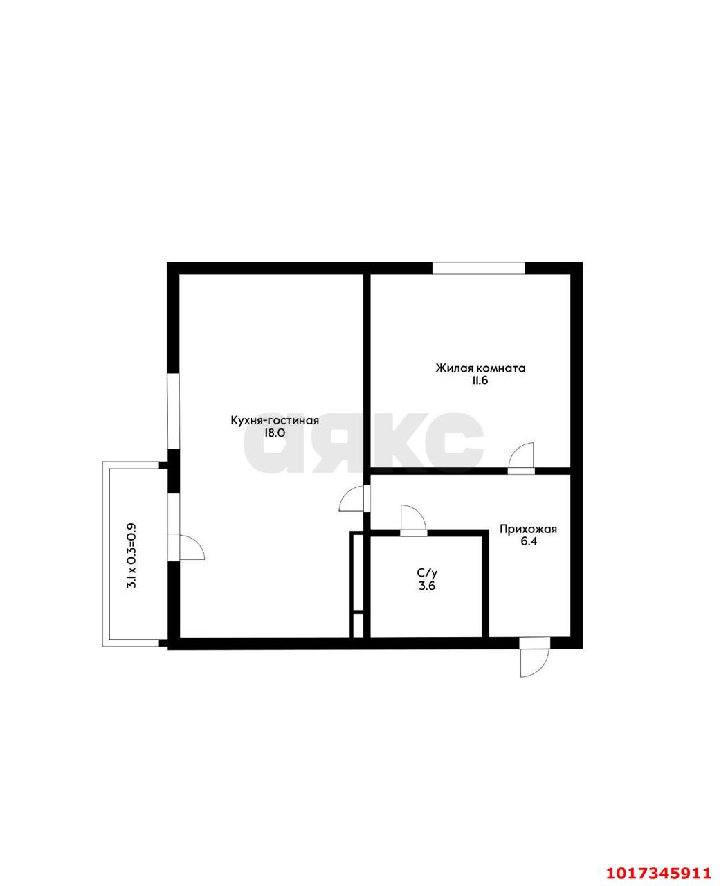 Фото №2: 1-комнатная квартира 44&nbsp;м², 19/24&nbsp;эт. - Краснодар, Прикубанский внутригородской округ, мкр. жилой комплекс Свобода, ул. Домбайская, 55к4
