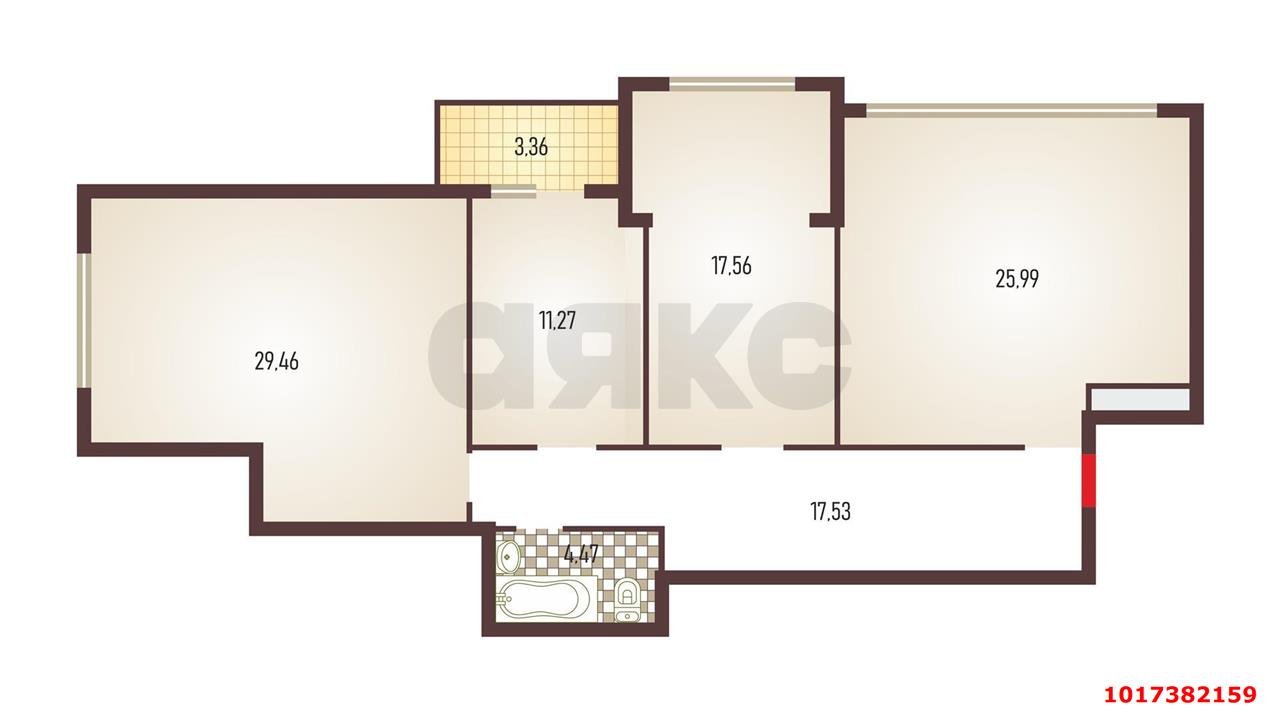 Фото №9: 3-комнатная квартира 106&nbsp;м², 2/8&nbsp;эт. - Краснодар, мкр. Западный внутригородской округ, ул. Фёдора Лузана, 19