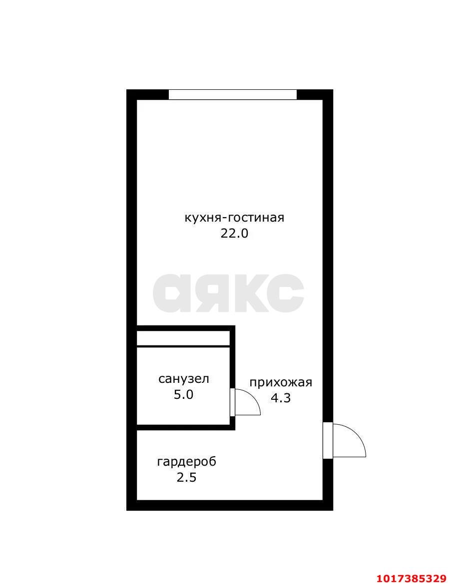 Фото №3: Студия 33&nbsp;м², 13/21&nbsp;эт. - Краснодар, Прикубанский внутригородской округ, мкр. Завод Измерительных Приборов, ул. Карякина, 5к3