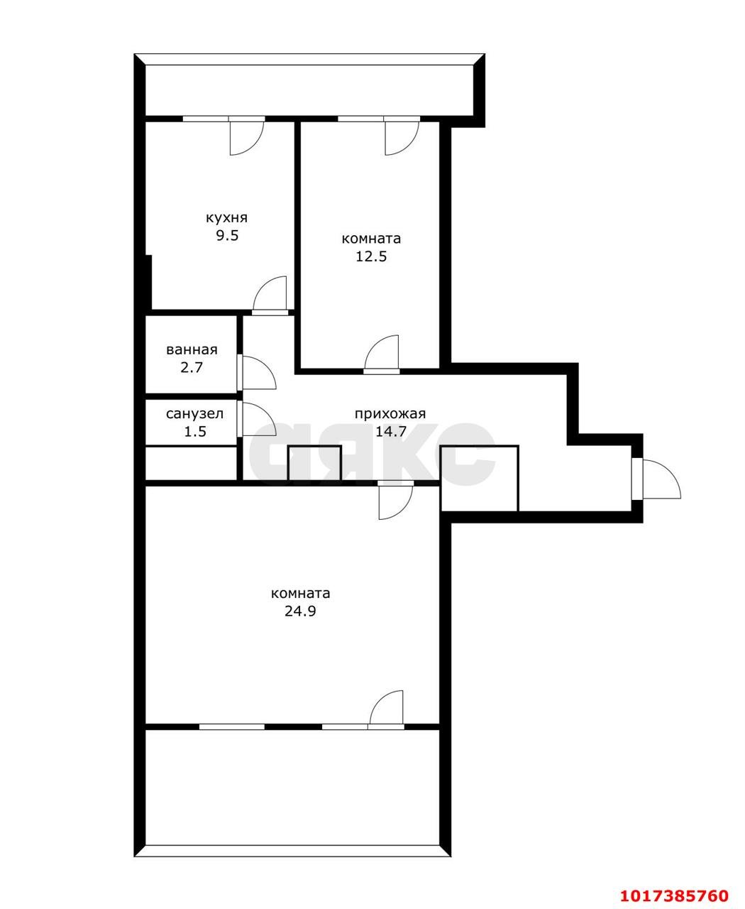 Фото №3: 2-комнатная квартира 85&nbsp;м², 9/10&nbsp;эт. - Краснодар, Прикубанский внутригородской округ, мкр. имени Н.И. Вавилова, ул. Вавилова, 18к1